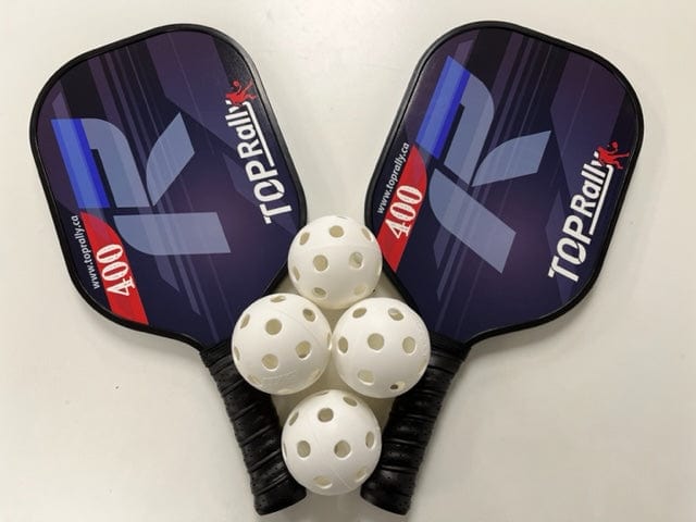 Top Rally Pickleball Paddles 2 Paddle & 4 Balls Top Rally Hybrid Paddle Package