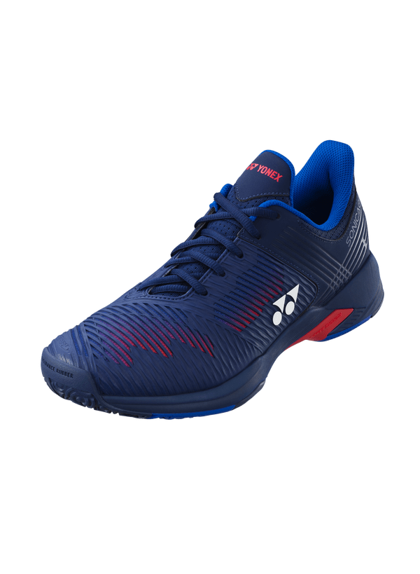 Yonex Power Cushion Sonicage 2 Wide Unisex Tennis Shoes Navy Red