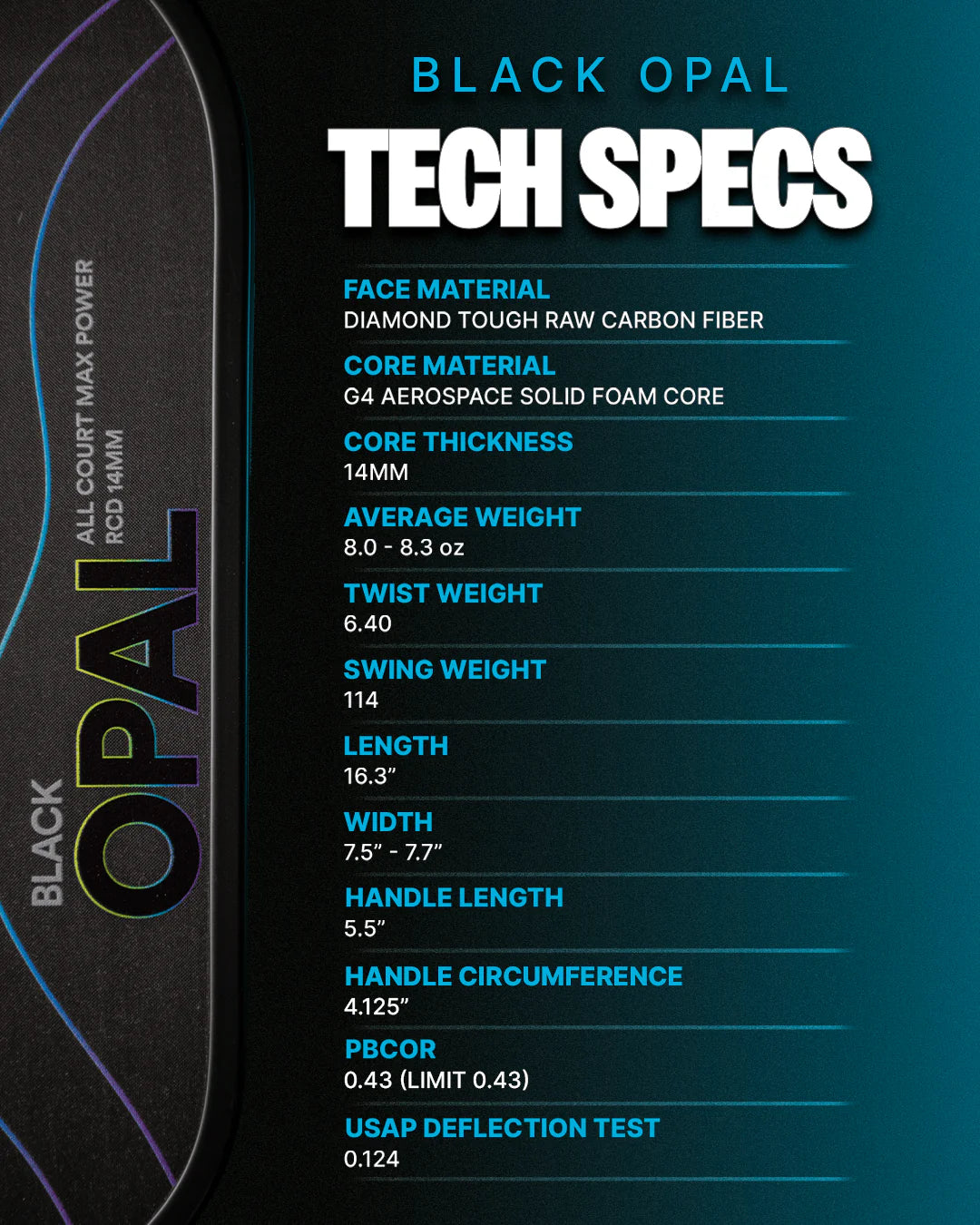 Six Zero Black Opal Pickleball Paddle