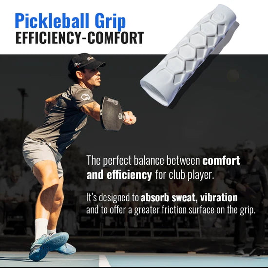 Hesacore Pickleball Grip - 5.25 Inches Long - Regular Feel - White