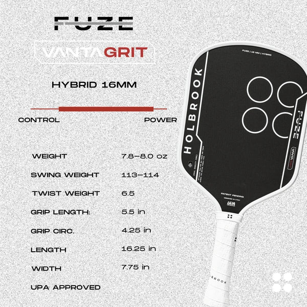 Holbrook Fuze VantaGrit Pickleball Paddle