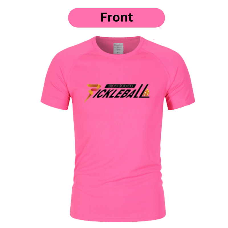 Pickleball Superstore Clothing Pink-Logo Front / S Women's Dry Fit Short Sleeve
