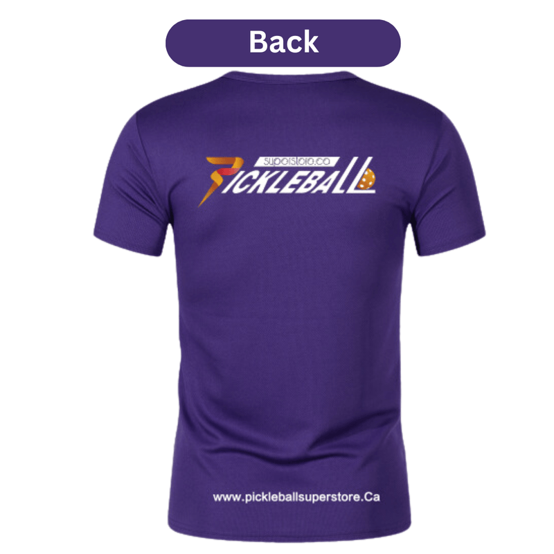 Pickleball Superstore Clothing Purple-Logo Back / S Men's Dry Fit Short Sleeve