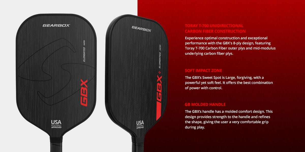 GearBox GBX Elongated 16mm Pickleball Paddle