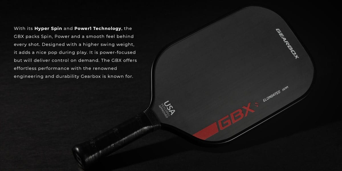 GearBox GBX Elongated 16mm Pickleball Paddle GearBox GBX Elongated 16mm Pickleball Paddle