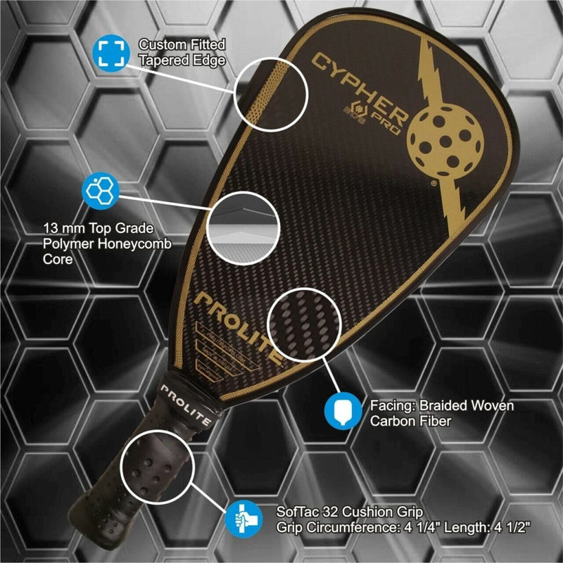 Pro-Lite Pickleball Paddles Gold Pro-Lite Cypher Pro Black Diamond Pickleball Paddle