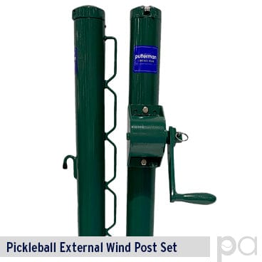 Putterman Nets Putterman 2-7/8" Round Pickleball Net Posts-External Winder