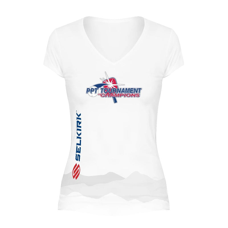 LIMITED EDITION SELKIRK TOC WHITE WOMEN'S SHORT SLEEVE PERFORMANCE V-NECK - Smash Nation