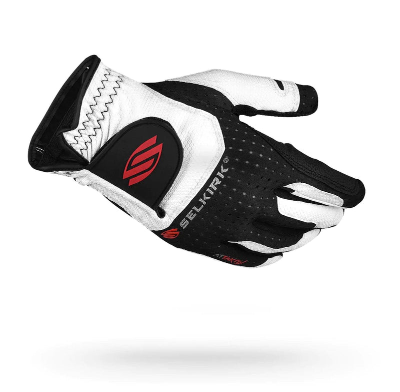 Selkirk Gloves Women's-RH (White-Black) Selkirk Attaktix Premium Leather Palm Coolskin Upper Glove