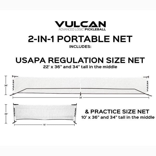 Vulcan Nets Vulcan Portable Pickelball 2-in-1 Net System
